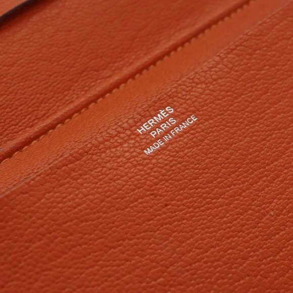 HERMES Agenda Vision Day Planner Cover Leather Orange Silver - Picture 12 of 16
